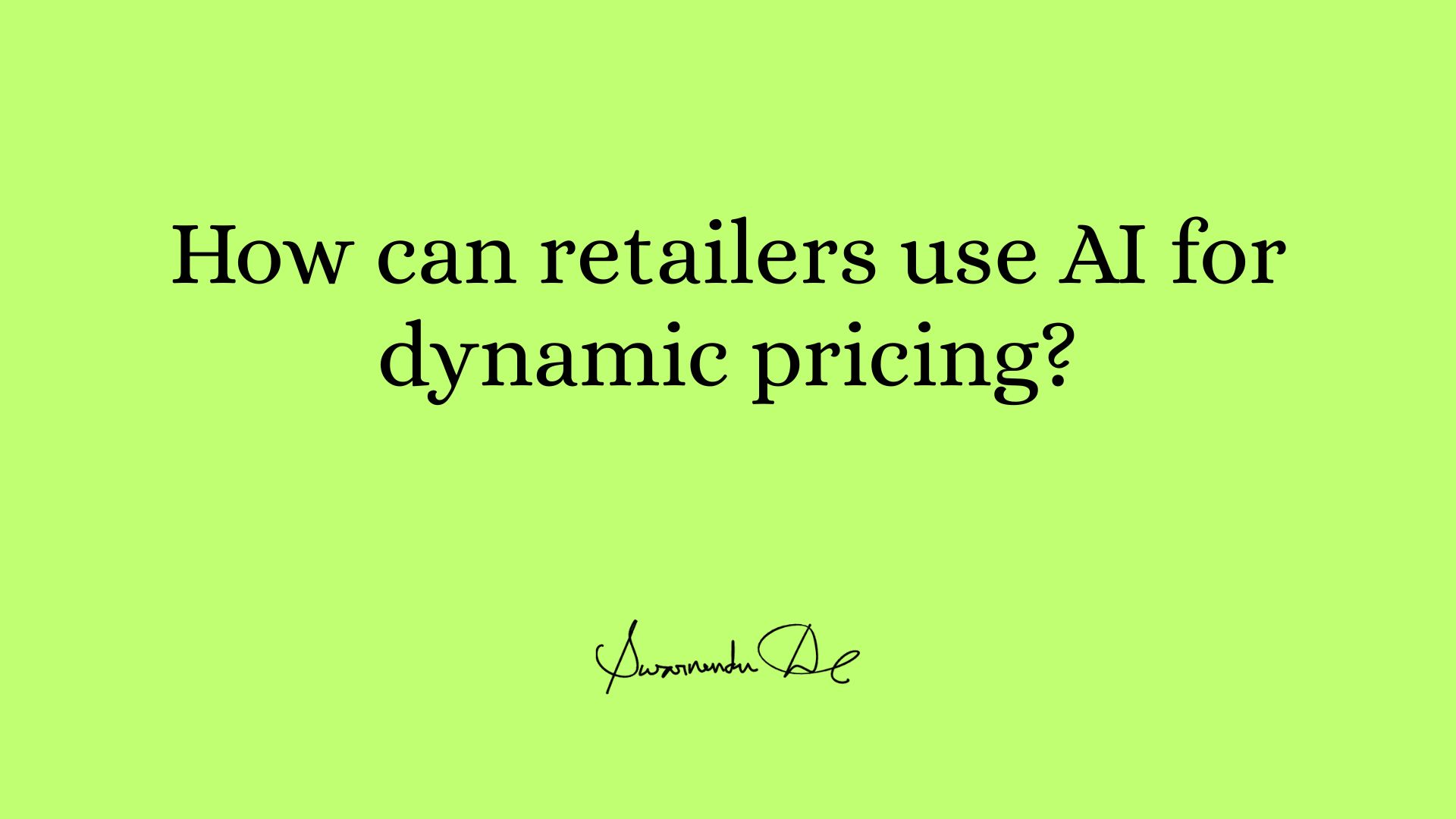How can retailers use AI for dynamic pricing?